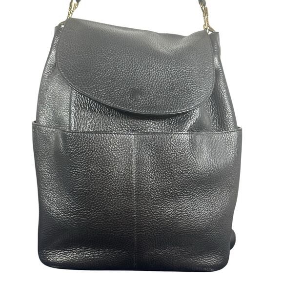 Cuyana Black Pebbled Leather Convertible Backpack Tote 13” original design main image 9